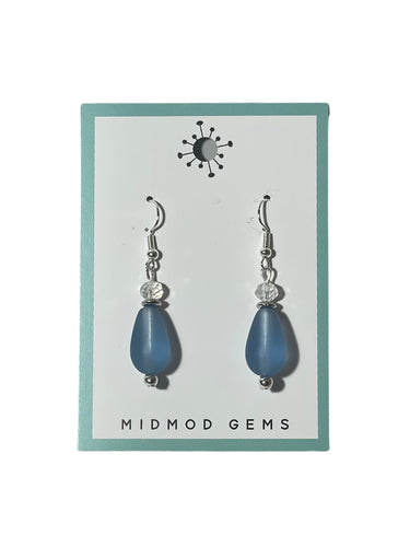 Dusty Blue Teardrop Earrings
