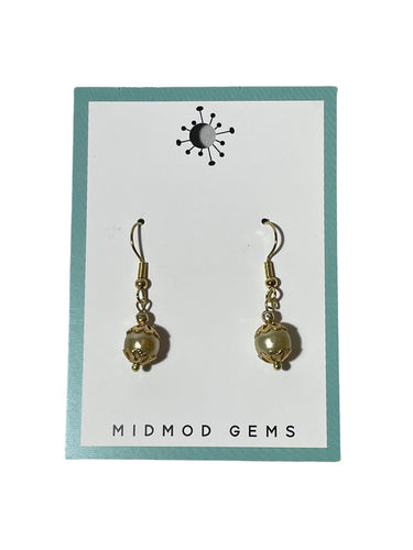 Gold Lantern Beaded Drop Earrings