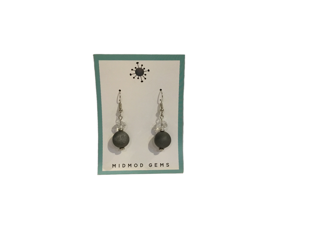 Crystal in Stone Earrings