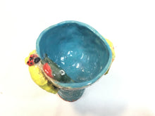 Kissing Frog goblet Blue/Yellow/Green