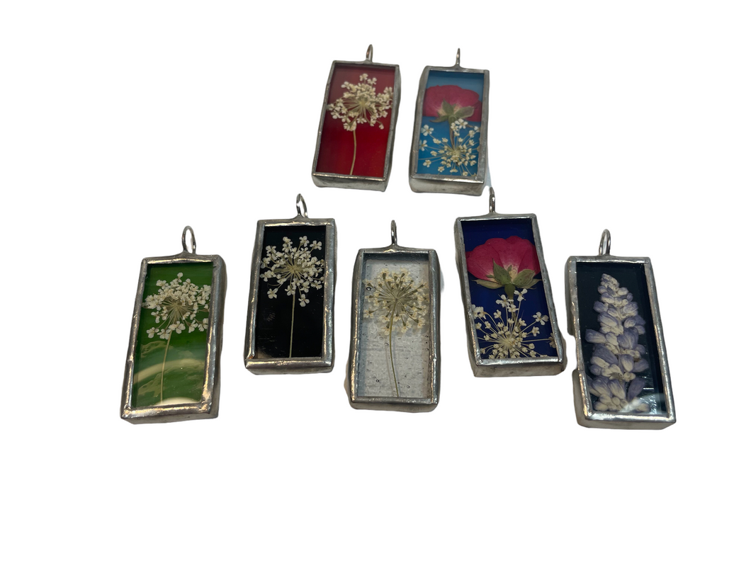 Flower Pendant - Small Rectangle
