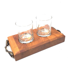 Mahogany Whiskey Flight with 2 Glasses