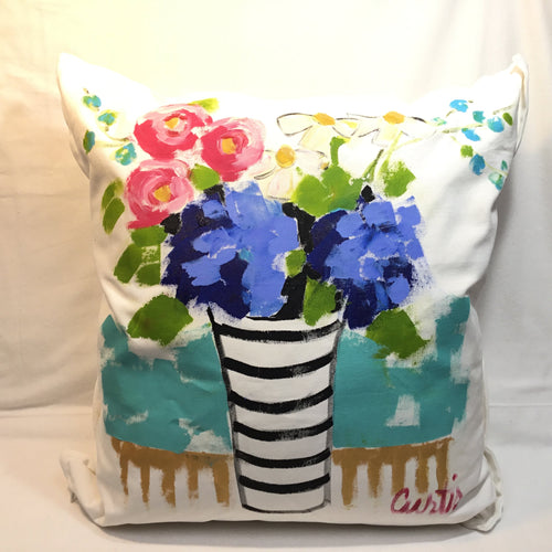 Floral Painted Pillow