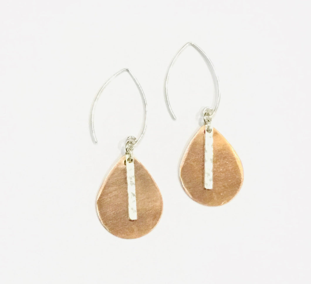 Dangle and Copper Teardrop Earrings