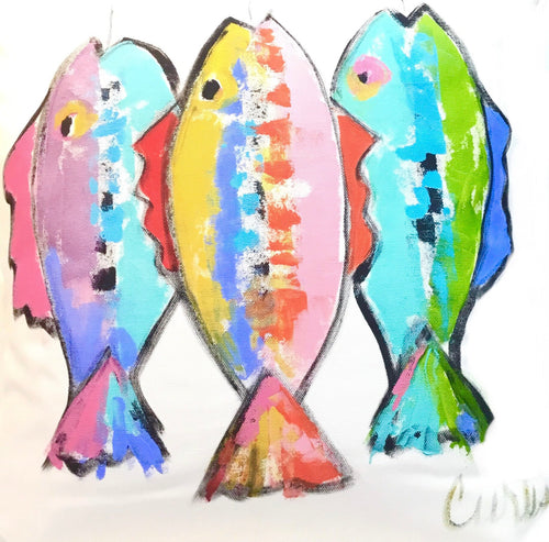 Fish Painted Pillows