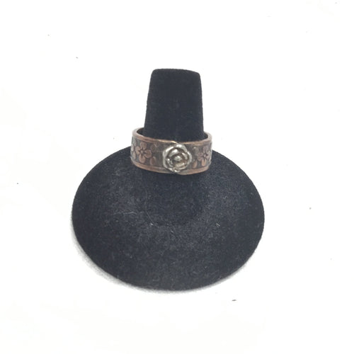 Copper Floral Band w/ Sterling Flower