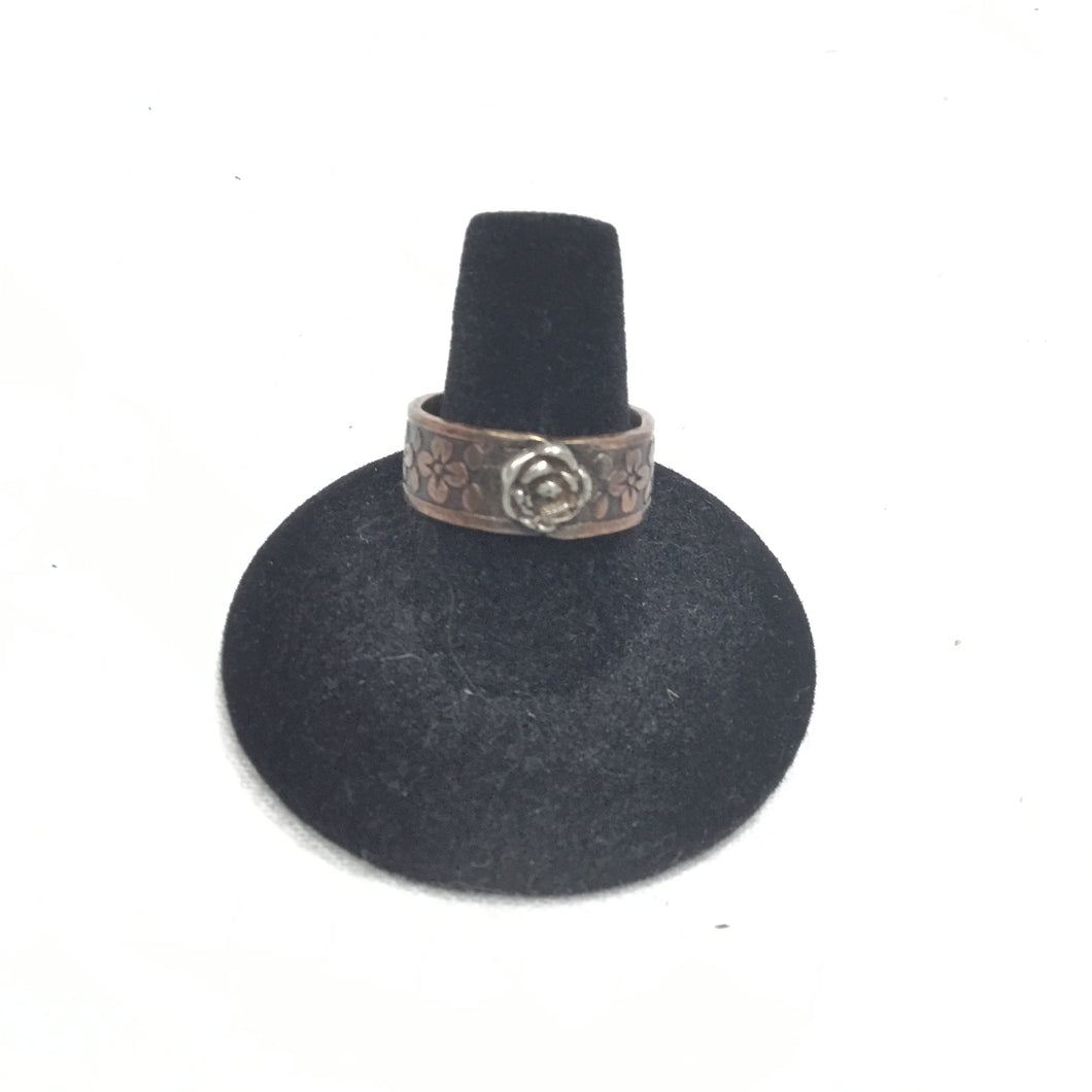 Copper Floral Band w/ Sterling Flower