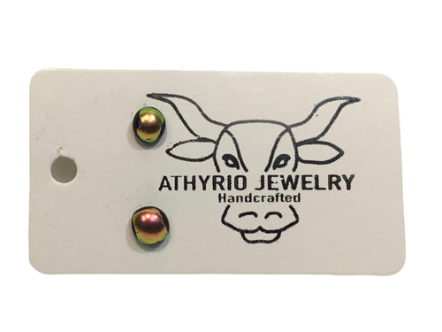 Copper Metallic Fused Glass Studs