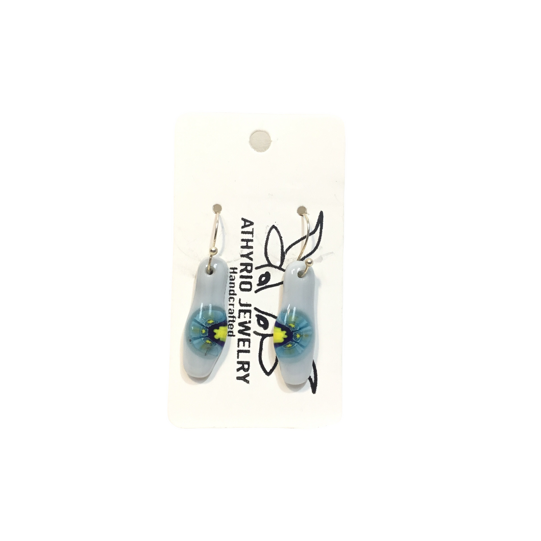 Fused Glass Dangle Earrings