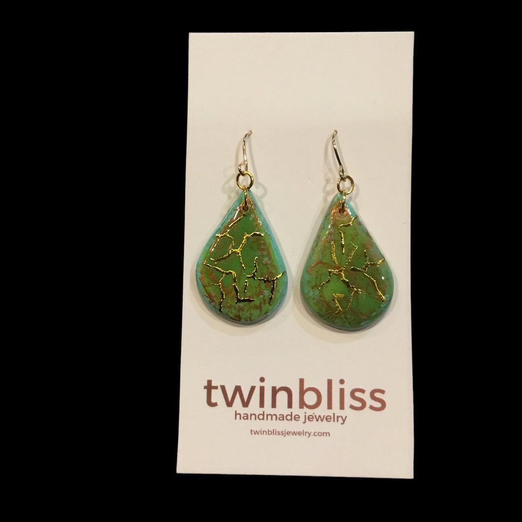 Earth & Sky - Mint/Gold Vein Drop