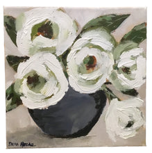 White Floral in Blue