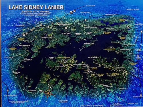 Lake Sidney Lanier, full pool from 15,000 FT