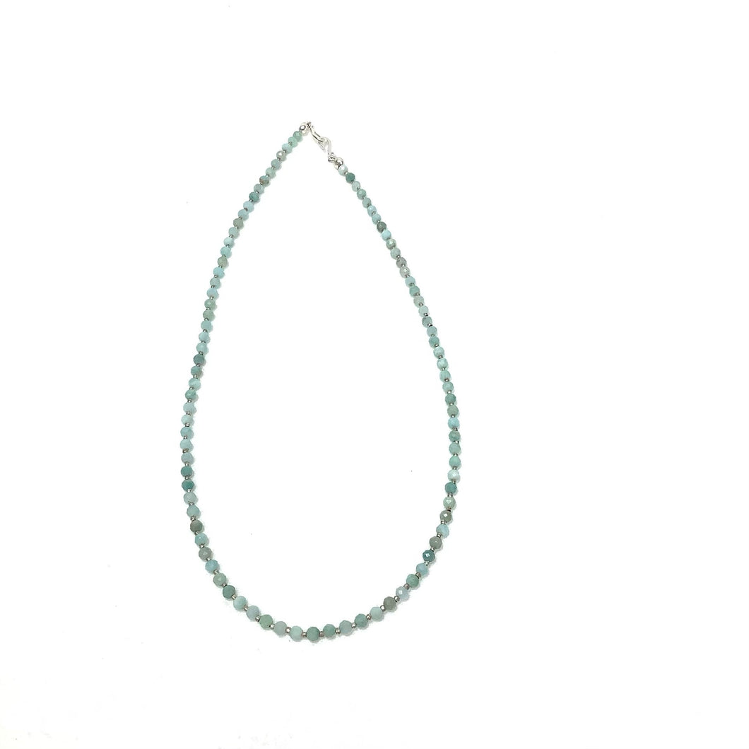Necklace made of Sterling Silver and Amazonite Beads