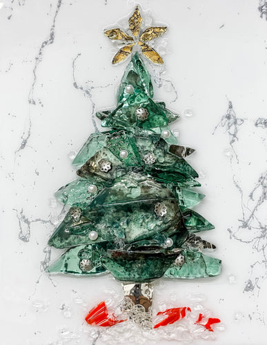 Aqua Silver Christmas Tree