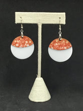 Orange Tiny Flowers Round Earrings