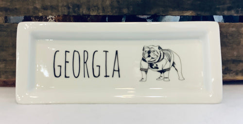 Georgia Bulldog Rectangle Tray