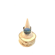 Ring - small round encaustic with resin