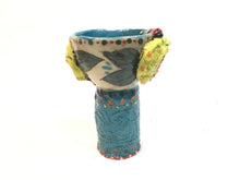Kissing Frog goblet Blue/Yellow/Green