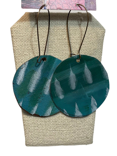 Blue Circle Drop Earrings