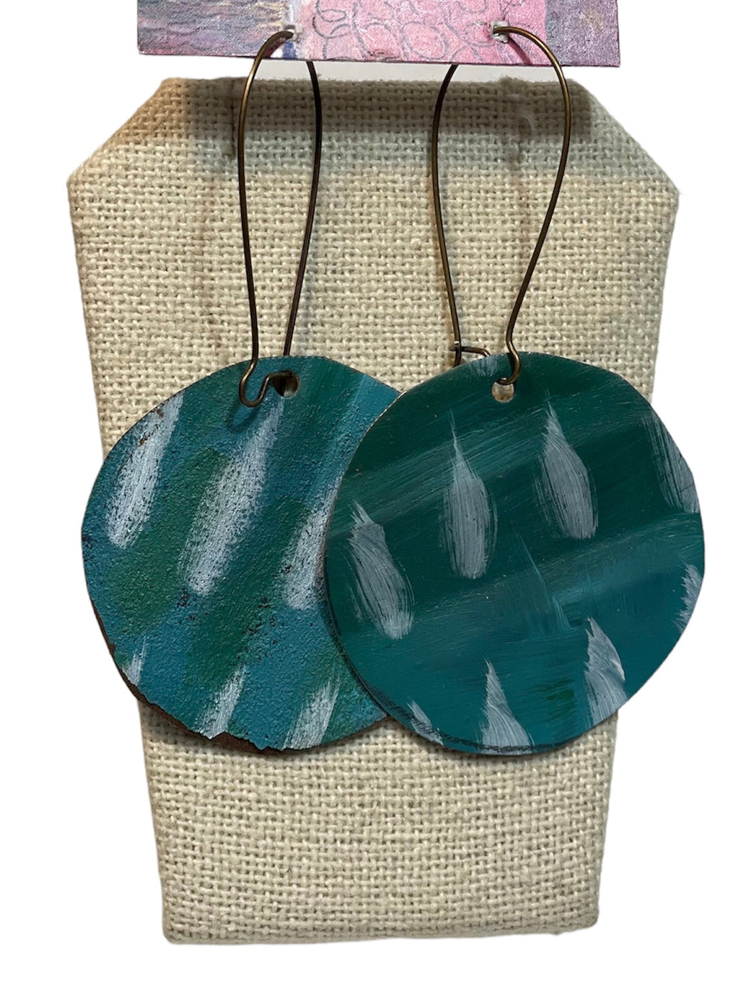 Blue Circle Drop Earrings