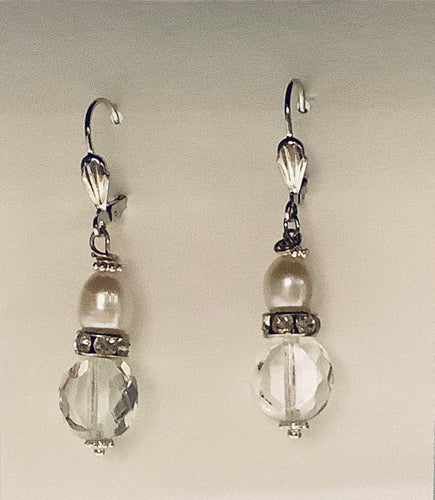 Earrings - Sterling Silver Ear Wires with Vintage Czech Beads and Freshwater Pearls