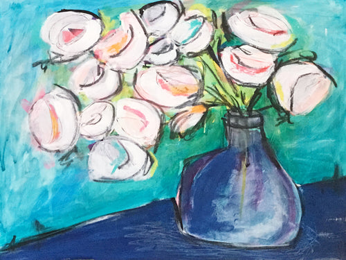 Florals in Blue Vase