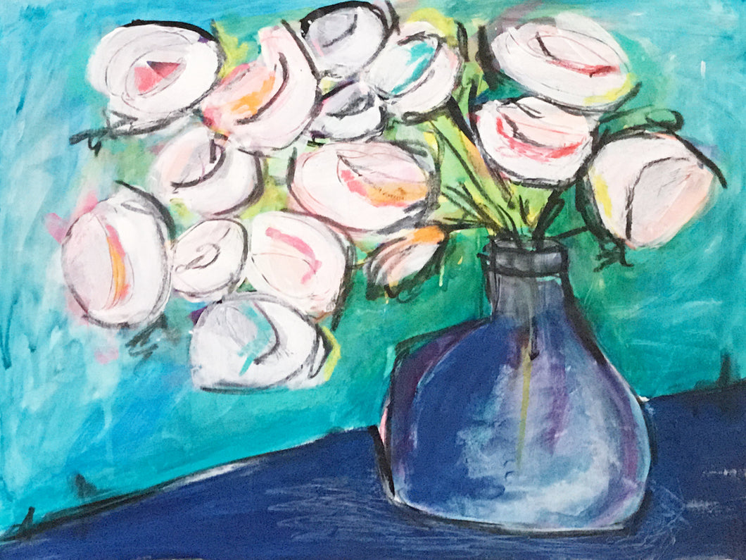 Florals in Blue Vase