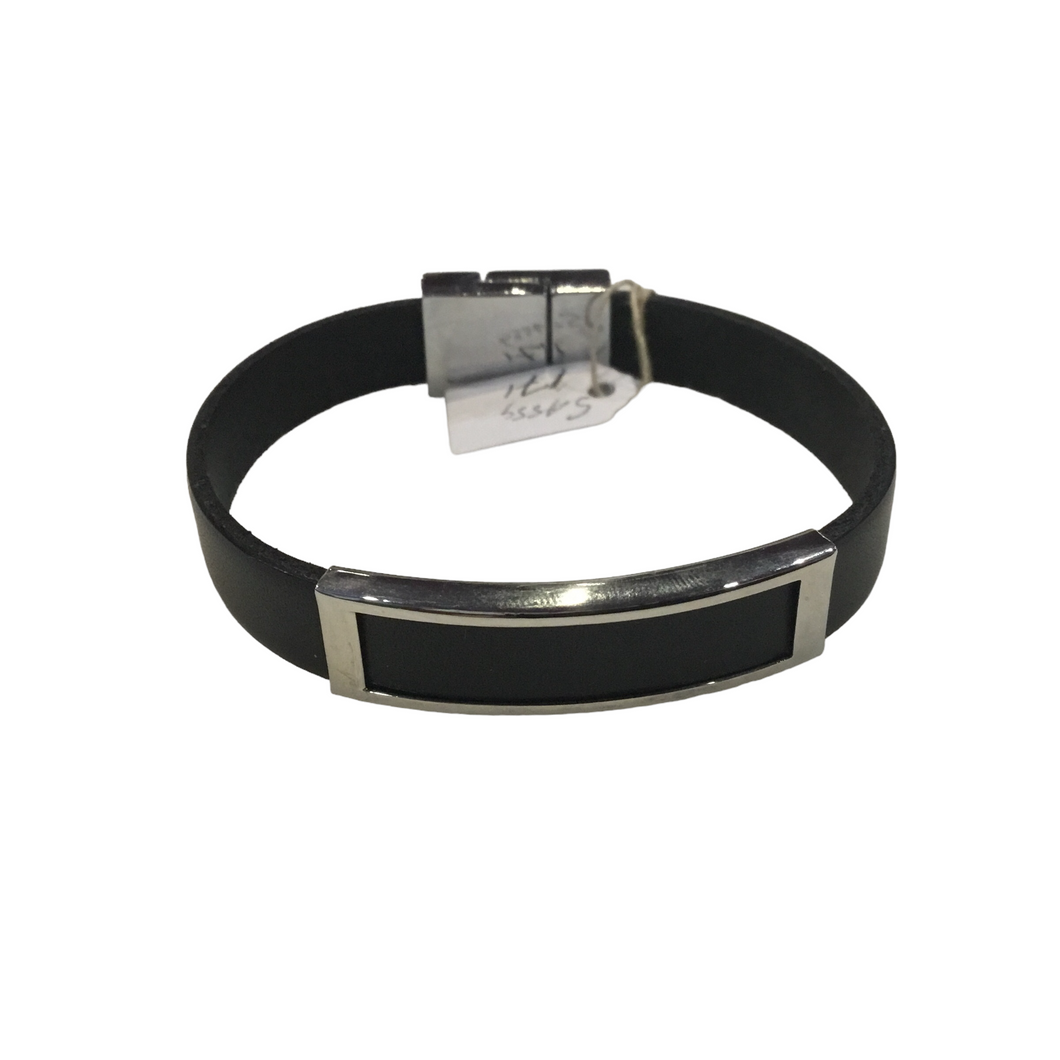 Black Open Bar Magnetic Bracelet