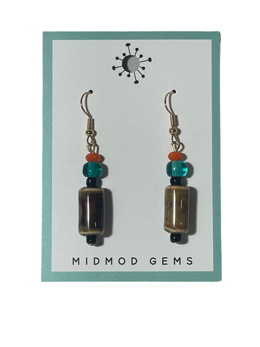 Long Cylinder Drop Earrings