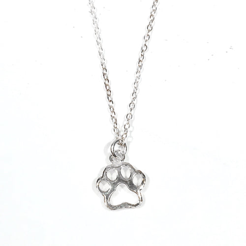 Dog Paw Necklace - Sterling Silver