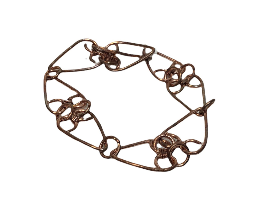 Hearts Connected Copper Bracelet