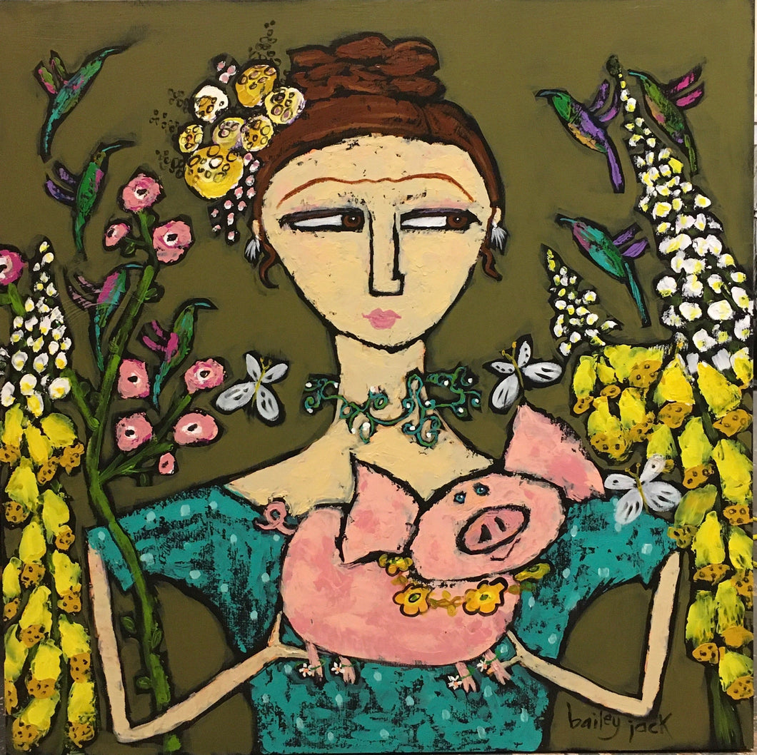 Frida with Humming Bird