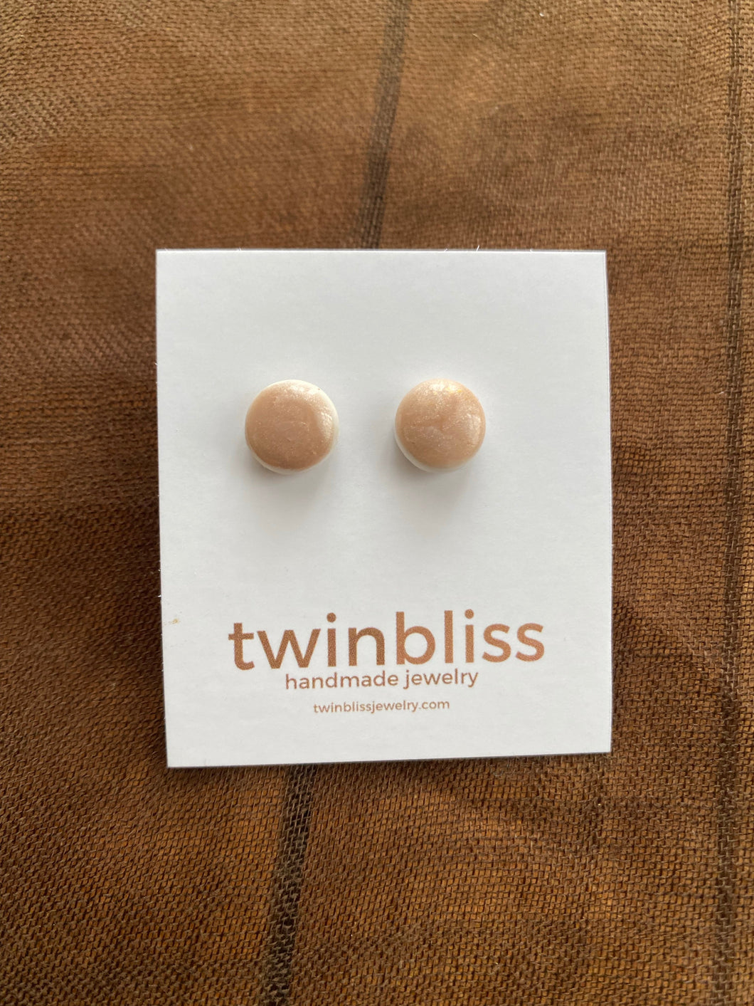 Earth & Sky Artisan Earrings- Beige Circle (Posts)