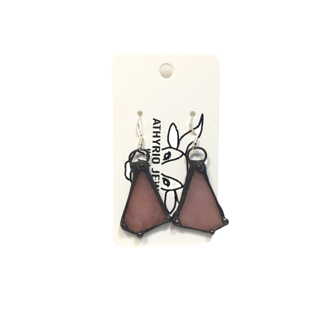 Blush Pink Stained Glass Earrings