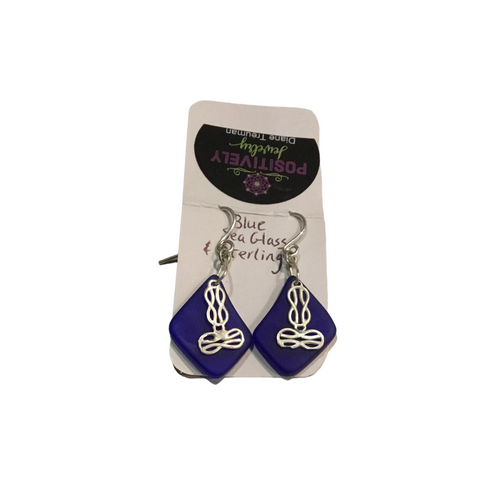 Deep Blue Kite Earrings 2