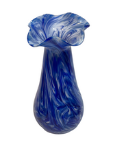 Blue Glass Blown Large Vase