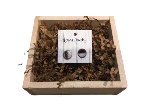 Black and White Enameled studs