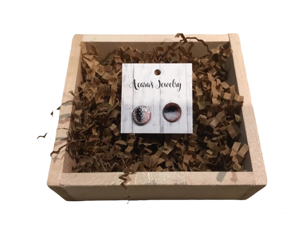 Black and White Enameled studs