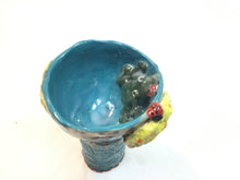 Kissing Frog goblet Blue/Yellow/Green