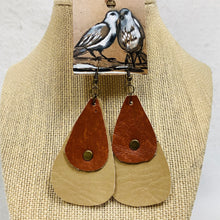 Leather Tear Drop, Leaf Shaped & Diamond Shaped Earrings