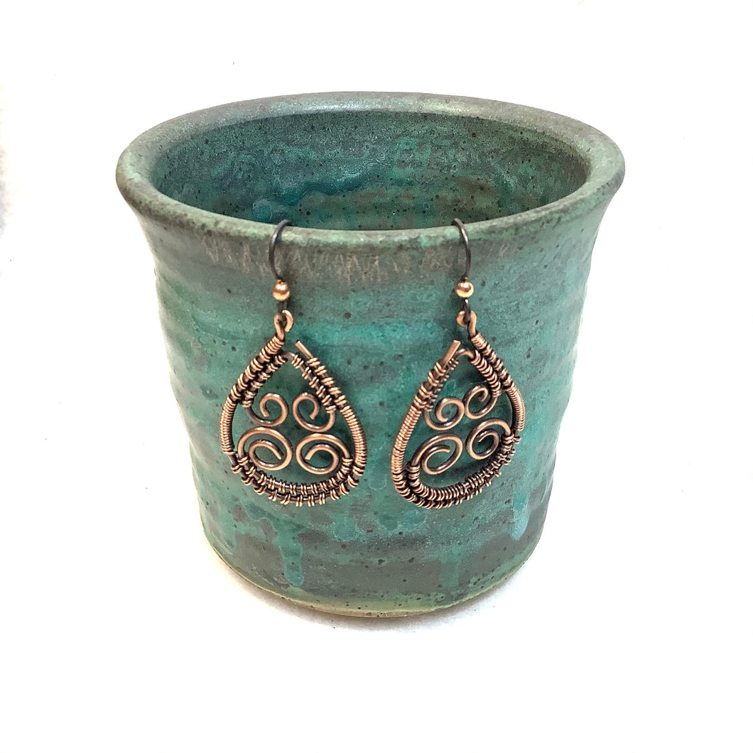 Heart Teardrop Copper Earrings
