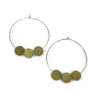 Hoop Diffuser Earrings - Lava 3 beads