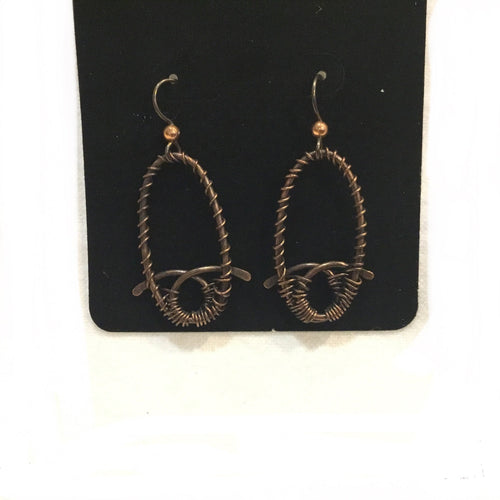 Oval Copper Earrings