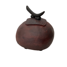 Lidded Vessel Red Oxide with Horn