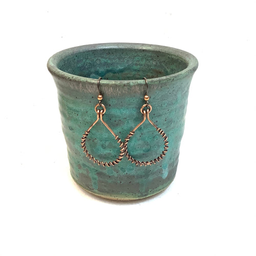 Large Teardrop Copper Earrings