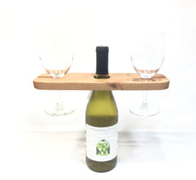Cherry Wood Wine Bottle and Wine Glass Holder