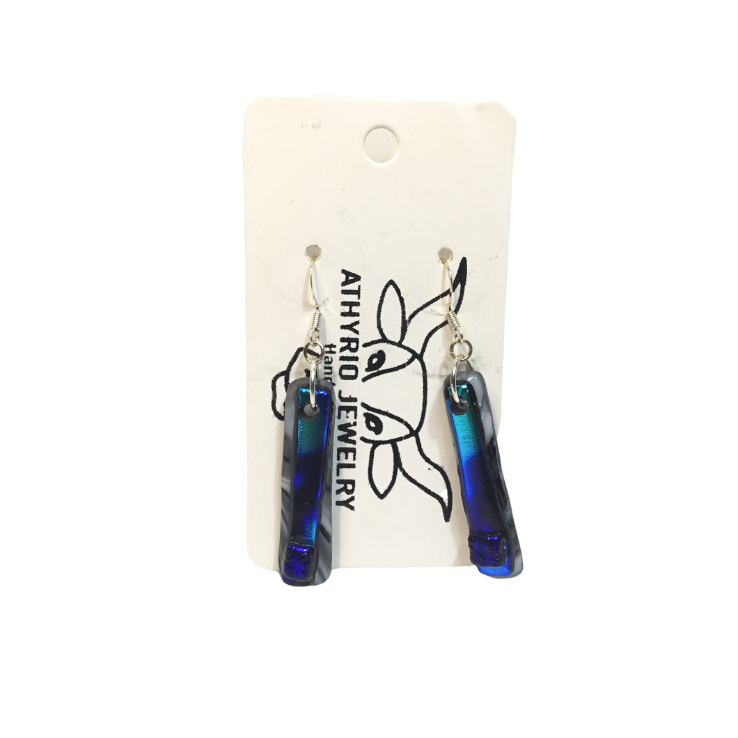 Fused Glass Dangle Earrings