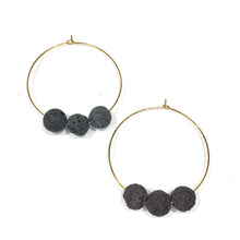 Hoop Diffuser Earrings - Lava 3 beads