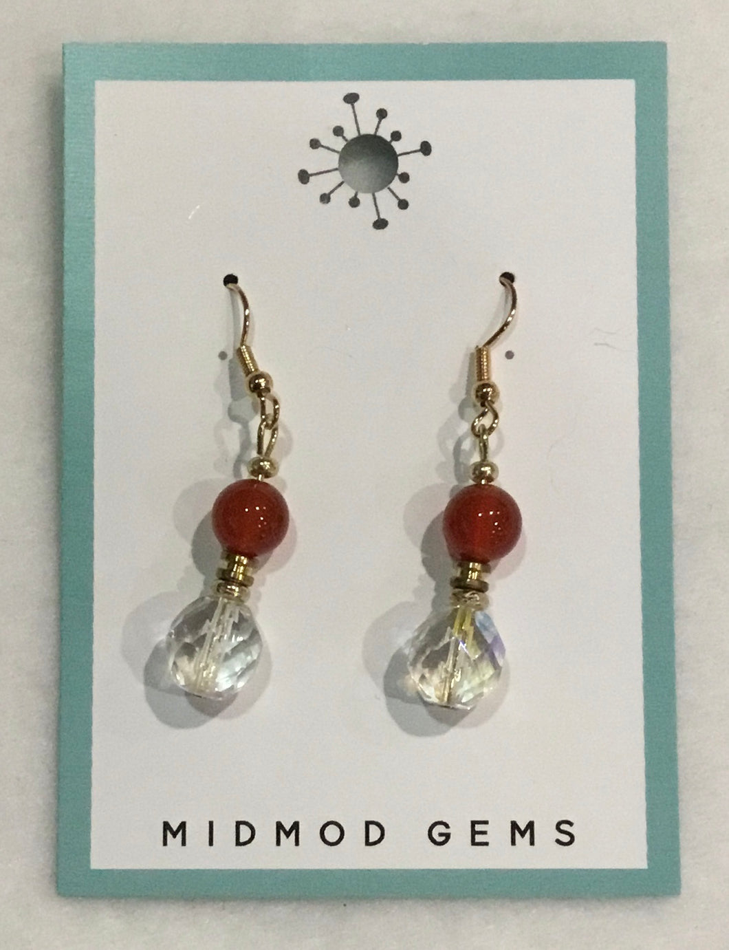 2 Beads/Guitar Ball End Earrings