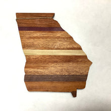 Georgia Shaped Multi Tone Wood Cutting Board